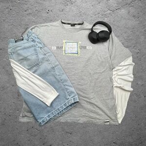 Sean John Vintage Y2K Graphic T-Shirt Grey Boxy XXL Streetwear 1969 Collection